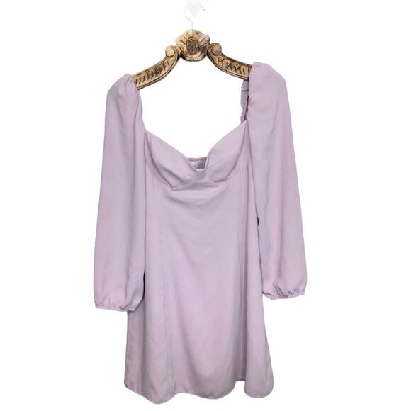 Wilfred Aritzia Dress Light Purple Lavender Mini Long Sleeve Sweetheart Seam 12 - Picture 2 of 11
